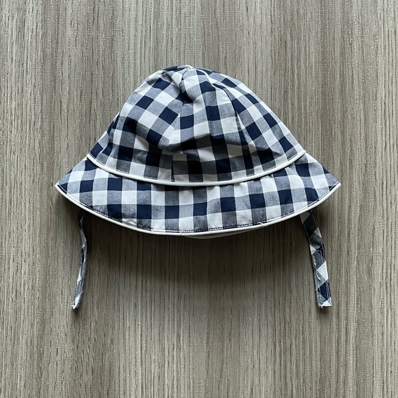 NWT Janie and Jack Gingham Bucket Hat & NWT Striped Palm Bucket Hat White 3-6M - Picture 5 of 14